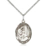 Sterling Silver St. Elizabeth of the Visitation Patron Saint Medal Necklace 3/4 x 1/2 inch on 18 inch Chain by Bliss