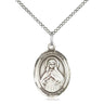 Sterling Silver St. Olivia patron saint medal necklace 3/4 x 1/2 inches with 18 inch chain by Bliss