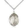 Sterling Silver St. Zoe of Rome Patron Saint Medal Necklace 3/4 x 1/2 inches with 18 inch chain by Bliss