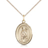 14kt Gold Filled St. Ronan Catholic patron saint medal necklace 3/4 inch pendant 18 inch chain Bliss