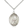 Sterling Silver St. Gianna Patron Saint Medal Necklace 3/4 x 1/2 inch with 18 inch Chain by Bliss