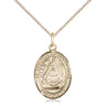 14kt Gold Filled St. Edburga of Winchester patron saint medal necklace 3/4 inch pendant 18 inch chain Bliss