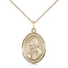 14kt Gold Filled St. Luigi Orione Catholic Patron Saint Medal Necklace 3/4 x 1/2 inch 18 inch chain Bliss USA