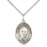 Sterling Silver St. Hannibal Patron Saint Medal Necklace 3/4x1/2 inch with 18 inch Chain by Bliss