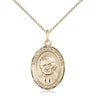 Gold Filled St. Arnold Janssen patron saint medal necklace, 3/4 x 1/2 inch medium pendant on 18 inch gold filled curb chain, handcrafted by Bliss