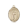 14kt solid gold St. Matthias the Apostle medal pendant 3/4 x 1/2 inch handcrafted by Bliss Manufacturing