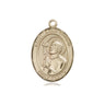 14kt solid gold St. Rene Goupil patron saint medal pendant 3/4 x 1/2 inch handcrafted by Bliss Manufacturing