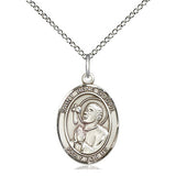 Sterling Silver St. Rene Goupil Patron Saint Medal Necklace 3/4 x 1/2 inch with 18 inch Chain by Bliss