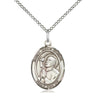 Sterling Silver St. Rene Goupil Patron Saint Medal Necklace 3/4 x 1/2 inch with 18 inch Chain by Bliss