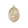 14kt solid gold St. Catherine of Sweden patron saint medal pendant, 3/4 x 1/2 inches, handcrafted by Bliss USA