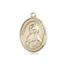 14kt solid gold Immaculate Heart of Mary medal pendant 3/4 x 1/2 inch handcrafted by Bliss USA