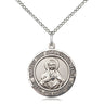 Sterling silver Immaculate Heart of Mary medal necklace with 3/4 inch pendant on 18 inch curb chain by Bliss