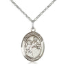 Sterling Silver St. Nimatullah patron saint medal necklace with 18 inch chain, 3/4 x 1/2 inch pendant, handcrafted by Bliss