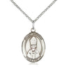 Sterling silver St. Anselm of Canterbury patron saint medal necklace with 3/4 inch pendant on 18 inch chain by Bliss