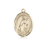 14kt solid gold St. Catherine of Alexandria medal pendant, 3/4 x 1/2 inches, handcrafted by Bliss Manufacturing
