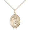 14kt gold filled St. Thomas A Becket patron saint medal necklace, 3/4 inch medal on 18 inch chain, handcrafted by Bliss Manufacturing