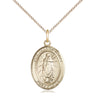 Gold filled Our Lady of Tears Catholic medal necklace 3/4 x 1/2 inch pendant 18 inch chain Bliss