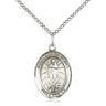Sterling Silver Our Lady of Tears Medal Necklace 3/4 x 1/2 inch pendant with 18 inch chain by Bliss