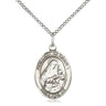 Sterling Silver Our Lady of Grapes Catholic Medal Necklace 3/4 x 1/2 inch with 18 inch Chain by Bliss