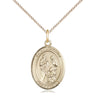 14kt Gold Filled St. Joachim patron saint medal necklace 3/4 inch by 1/2 inch with 18 inch chain made by Bliss