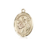 14kt Solid Gold St. Januarius Patron Saint Medal Pendant 3/4 x 1/2 inches Handcrafted by Bliss USA