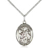 Sterling Silver St. Januarius Patron Saint Medal Necklace 3/4 x 1/2 inches with 18 inch Chain by Bliss