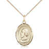 14kt gold filled Pope St. Eugene I oval medal necklace with 18 inch curb chain by Bliss Manufacturing