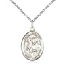 Sterling Silver St. Dunstan Patron Saint Medal Necklace 3/4 inch by 1/2 inch with 18 inch chain by Bliss