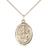 14kt Gold Filled St. Edwin Medium Patron Saint Medal Necklace 3/4 x 1/2 inch on 18 inch Chain by Bliss
