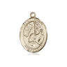 14kt Solid Gold St. Edwin Medal Pendant 3/4 x 1/2 inch - Handcrafted Catholic Religious Jewelry by Bliss Manufacturing USA