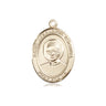 14kt solid gold St. Josemaria Escriva medal pendant 3/4 x 1/2 inch handcrafted by Bliss Manufacturing USA