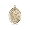 14kt solid gold St. Polycarp of Smyrna medal pendant, 3/4 inch x 1/2 inch, handcrafted by Bliss Manufacturing USA