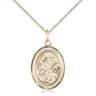 Gold Filled St. Fina Patron Saint Medal Necklace 3/4 x 1/2 inch on 18 inch Chain by Bliss