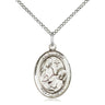 Sterling Silver St. Fina Patron Saint Medal Necklace 3/4 x 1/2 inch with 18 inch Chain by Bliss
