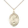 14kt gold filled St. Frances of Rome patron saint medal necklace with 18 inch chain, 3/4 x 1/2 inch, handcrafted by Bliss USA