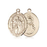 14kt solid gold Divine Mercy medal pendant with Jesus image, handcrafted by Bliss Manufacturing USA