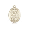 14kt solid gold St. Vitus patron saint medal pendant, 3/4 x 1/2 inches, handcrafted by Bliss
