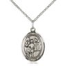 Sterling silver St. Vitus patron saint medal necklace with 18 inch chain, 3/4 x 1/2 inches, handmade by Bliss