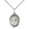 Sterling Silver St. John Berchmans Patron Saint Medal Necklace 3/4 x 1/2 with 18 Inch Chain by Bliss