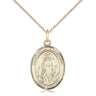 14kt Gold Filled St. Juliana patron saint medal necklace with 3/4 inch pendant on 18 inch chain by Bliss Manufacturing