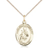 14kt gold filled St. Simon the Apostle patron saint medal necklace 3/4 x 1/2 with 18 inch chain by Bliss