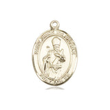 14kt solid gold St. Simon the Apostle patron saint medal pendant 3/4 x 1/2 inches handcrafted by Bliss Manufacturing