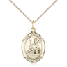 14kt Gold Filled St. Honorius of Amiens Catholic Patron Saint Medal Necklace 3/4 x 1/2 inch with 18 inch chain by Bliss Manufacturing