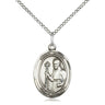 Sterling Silver St. Regis Medal Necklace 3/4 x 1/2 with 18 inch chain by Bliss USA