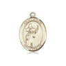 14kt Solid Gold St. Aidan of Lindesfarne Patron Saint Medal Pendant 3/4 inch by 1/2 inch by Bliss