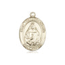 14kt solid gold St. Theodore Guerin patron saint medal pendant 3/4 x 1/2 inch handcrafted by Bliss Manufacturing USA