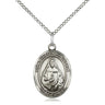 Sterling silver St. Theodore Guerin patron saint medal necklace with 18 inch chain by Bliss Manufacturing