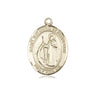 14kt Solid Gold St. Raymond of Penafort Catholic Patron Saint Medal Pendant 3/4 x 1/2 inches by Bliss