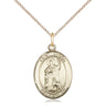 14kt Gold Filled St. Drogo patron saint medal necklace with 3/4 inch pendant on 18 inch curb chain by Bliss Manufacturing