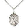 Sterling Silver St. Drogo patron saint medal necklace with 3/4 inch pendant on 18 inch curb chain by Bliss Manufacturing